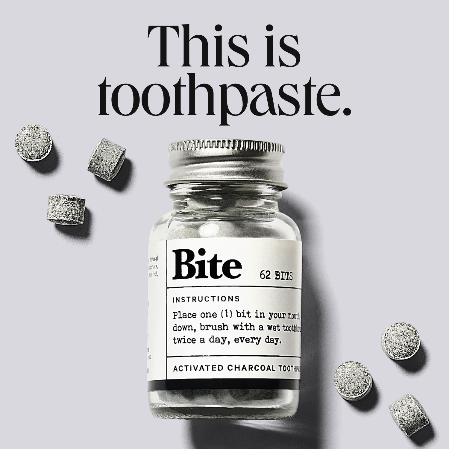 Naturally Whitening Mint Charcoal Toothpaste Bits - the ORIGINAL viral